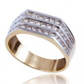 Beautifully Crafted Diamond Mens Ring with Certified Diamonds in 18k Yellow Gold - GR0055P
